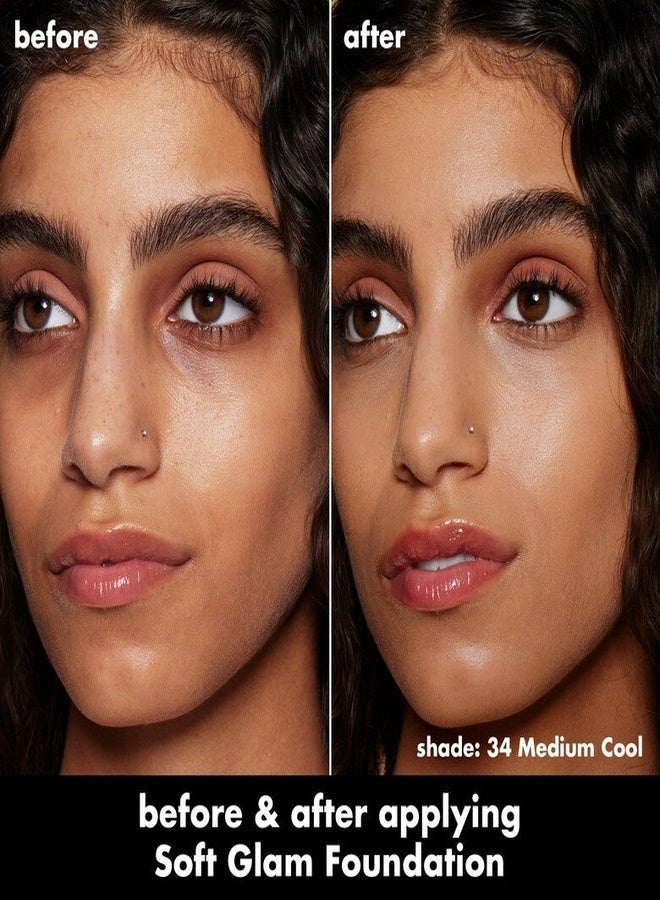 elf e.l.f. Soft Glam Satin Foundation – 34 Medium Cool, Medium Buildable Coverage, Natural Satin Finish, Lightweight Long-Lasting Liquid Foundation, 30ml, Vegan & Cruelty-Free - Image 2